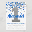 Search for confetti birthday invitations Blue