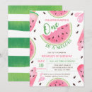 Search for watermelon 1st birthday invitations Watercolor