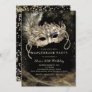Search for masquerade birthday invitations Black