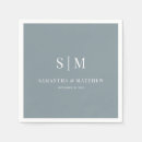 Search for dusty blue wedding napkins Initials