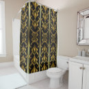 Search for art deco shower curtains Black and gold