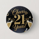 Search for 21st birthday buttons Gold