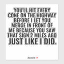 Search for merge bumper stickers Merging