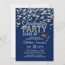 Search for silver and blue graduation invitations Modern