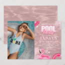 Search for pink pool party invitations Modern summer party