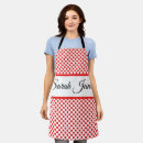 Search for polka dot aprons Red and white