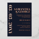 Search for rose gold and navy blue wedding invitations Minimalist