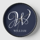 Search for navy blue clocks Business