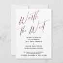 Search for worth the wait invitations Change of plans