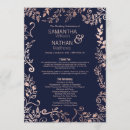 Search for rose gold and navy blue wedding programs Simple