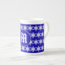 Search for blue and white china mugs Monogrammed