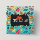 Search for cat buttons Crazy cat lady