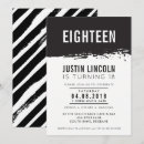Search for black and white 18th birthday invitations Simple
