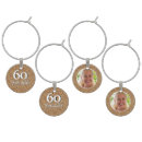 Search for 60th birthday wine charms Elegant