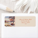 Search for snow scene return address labels Vintage