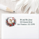 Search for cat christmas return address labels Watercolor