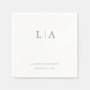 Search for monogram wedding napkins Sage green