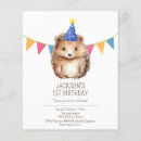 Search for hedgehog birthday invitations Watercolor