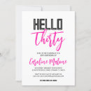 Search for hello 30 birthday invitations Pink