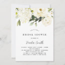 Search for white rose bridal shower invitations Watercolor