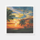 Search for sunset napkins Palm tree