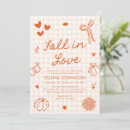 Search for fall in love shower invitations Elegant script calligraphy trendy