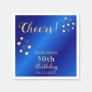 Search for 100th birthday napkins Blue and gold