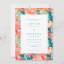Search for teal and coral wedding invitations Modern