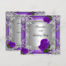 Search for purple and silver birthday invitations Floral