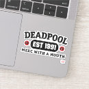 Search for deadpool stickers Merc with a mouth