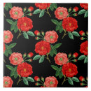 Search for red rose tiles Black background