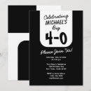 Search for big 40th birthday invitations Black and white