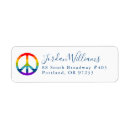 Search for peace sign return address labels Rainbow