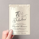Search for womens 70th birthday invitations Gold