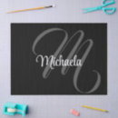 Search for monogram tissue paper Black and white