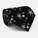 Search for black silver star ties For him
