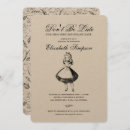 Search for alice in wonderland save date invitations Vintage
