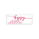 Search for happy holidays rubber stamps Family name address