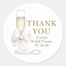 Search for bridal shower thank you stickers Pearls and prosecco