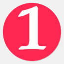Search for number 1 stickers Red