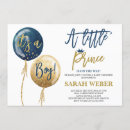 Search for prince baby shower invitations blue