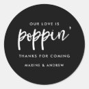 Search for popcorn favor stickers Black and white