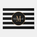 Search for black and white stripes doormats Monogrammed