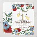 Search for sunflower 1st birthday invitations Modern