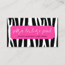 Search for pink zebra business cards Makeup artist