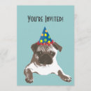Search for pug birthday invitations Cute
