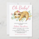 Search for sloth baby shower invitations Pink