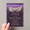 Search for purple masquerade invitations Elegant
