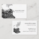 Search for typewriter business cards Editor author teacher consultant