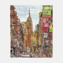 Search for new york city fleece blankets Watercolor